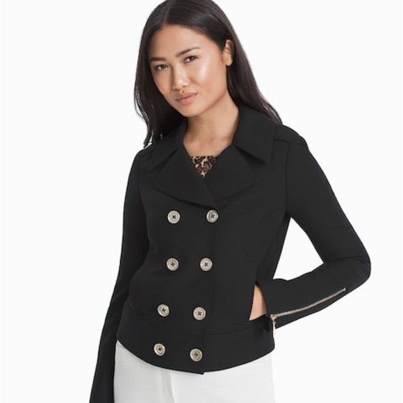 WHBM Double  Breasted Cropped Jacket - Picture 1 of 3